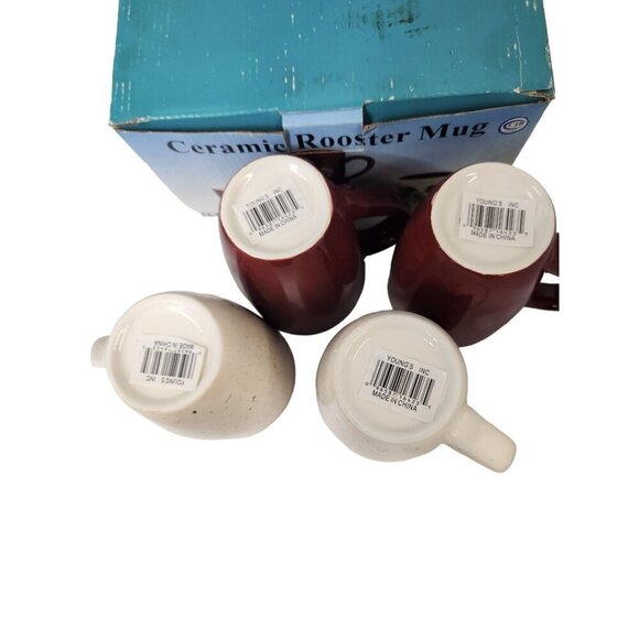 Rooster Mugs Kitchen Creations Colorful Design Country Farmhouse Decor Set of 4 - Picture 10 of 12